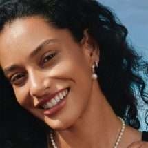 Ania Haie Silver Luna Gaze Pearl Twist Hoop Earrings E075-14H