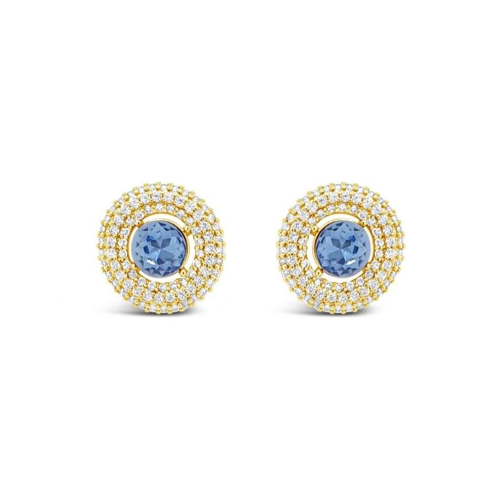 E2414LS Absolute jewellery light sapphire cz centre earring front image E2414LS Absolute jewellery light sapphire cz centre earring front image