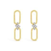 Absolute Gold Silver Plated Open CZ Drop Earrings E2415GL