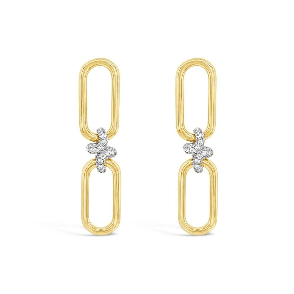 E2415GL Absolute jewellery gold kis joiner link open drop earrngs image