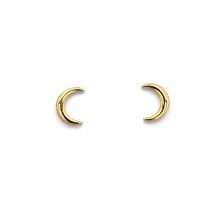 9ct Yellow Gold Polished Crescent Moon Stud Earrings