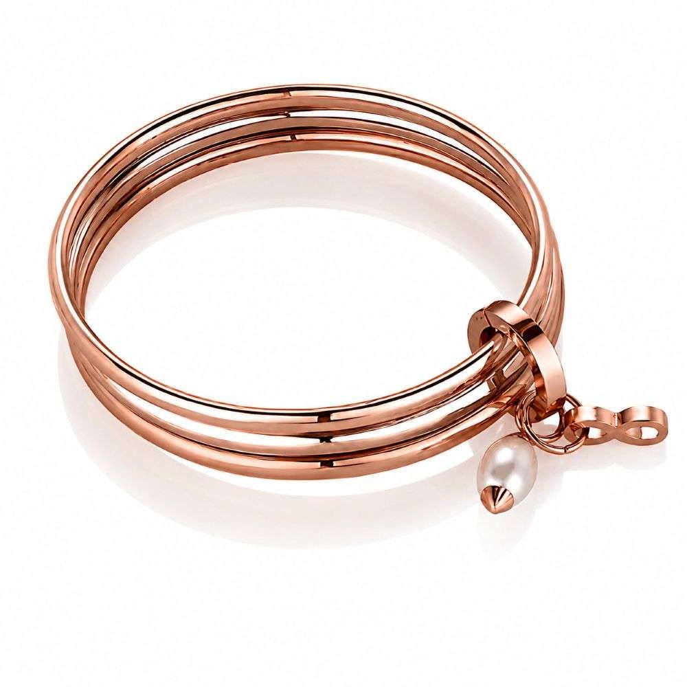 EOJ101JUN NEWBRIDGE TRIPLE ROSE GOLD JUNE BANGLE FRONT IMAGE EOJ101JUN NEWBRIDGE TRIPLE ROSE GOLD JUNE BANGLE FRONT IMAGE