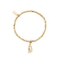 Chlobo Gold Heart Angel Wing Bracelet GBCFR3239