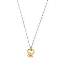Chlobo Silver And Gold Cube Heart Chain GMNDC1069