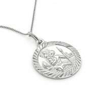 Sterling Silver 20mm Wide St. Christopher Medal
