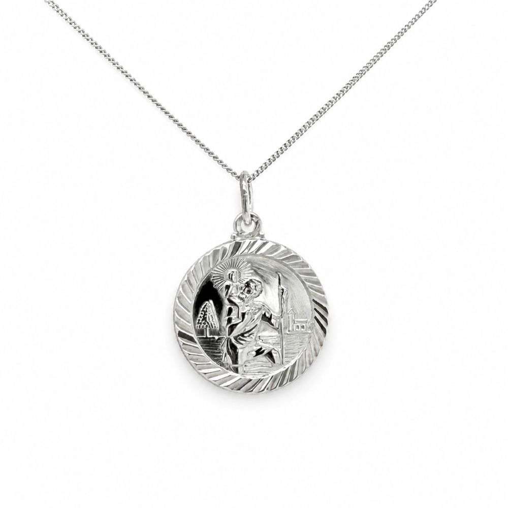 H2494-S sterling silver saint christopher medal front image