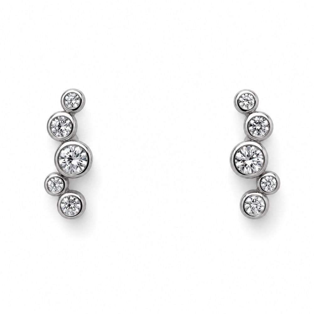 H7207-S sterling silver cz set bubble drop earrings front image H7207-S sterling silver cz set bubble drop earrings front image