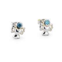 Sterling Silver March Birthstone Angel Earrings