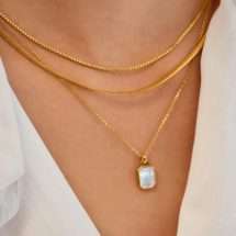 Ania Haie Gold Silver Tide Echo Mother Pearl Necklace N072-02G