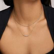 Ania Haie Silver Luna Gaze Bezel Set Necklace N075-08H
