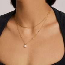 Ania Haie Gold Silver Luna Gaze Pearl Station Necklace N075-09G