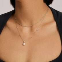 Ania Haie Silver Luna Gaze Pearl Station Necklace N075-09H
