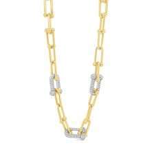 Absolute Gold Silver Plated Pave Industrial Link Chain N2399GL
