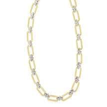 Absolute Gold Silver Plated Open CZ Link Necklace N2415GL