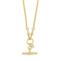 Absolute Gold Plated Classic CZ Set T-Bar Bracelet N2416GL