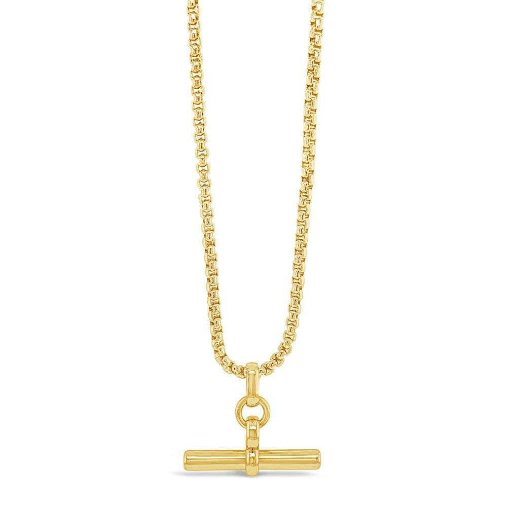 N2417GL Absolute jewellery gold T-Bar chain front image N2417GL Absolute jewellery gold T-Bar chain front image