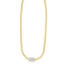 Absolute Gold Silver Plated Magnetic CZ Clasp Necklace N2420GL
