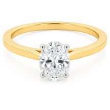 18ct Gold "Starlet" 0.75ct Oval Lab Diamond Ring