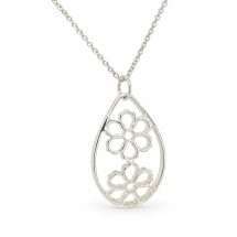 Newbridge Silver Plated Oval Floral Pendant P865