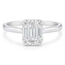 18ct Gold Emerald Cut Solitaire Diamond Ring