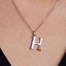 Sterling Silver Celtic “H” Initial Pendant And Chain