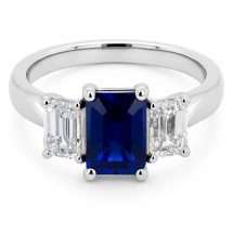Platinum "Bloom" 1.10ct Lab Sapphire Diamond Ring