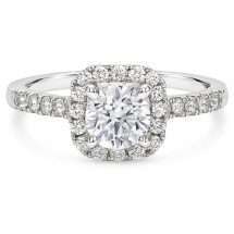 18ct White Gold 0.50ct Diamond With 0.25cts Halo Ring