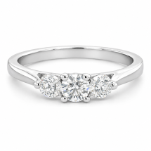 9ct White Gold 0.75cts Three Stone Diamond Ring
