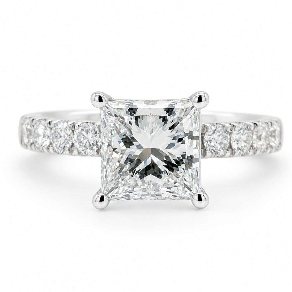 R5341-70LG-9W-9ct-white-Gold-2.52ct-Princess-Cut-Lab-Diamond-Shoulders-Ring-front-image