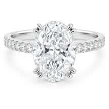 Platinum "Eclipse" 3.26ct Oval Lab Diamond Solitaire Ring
