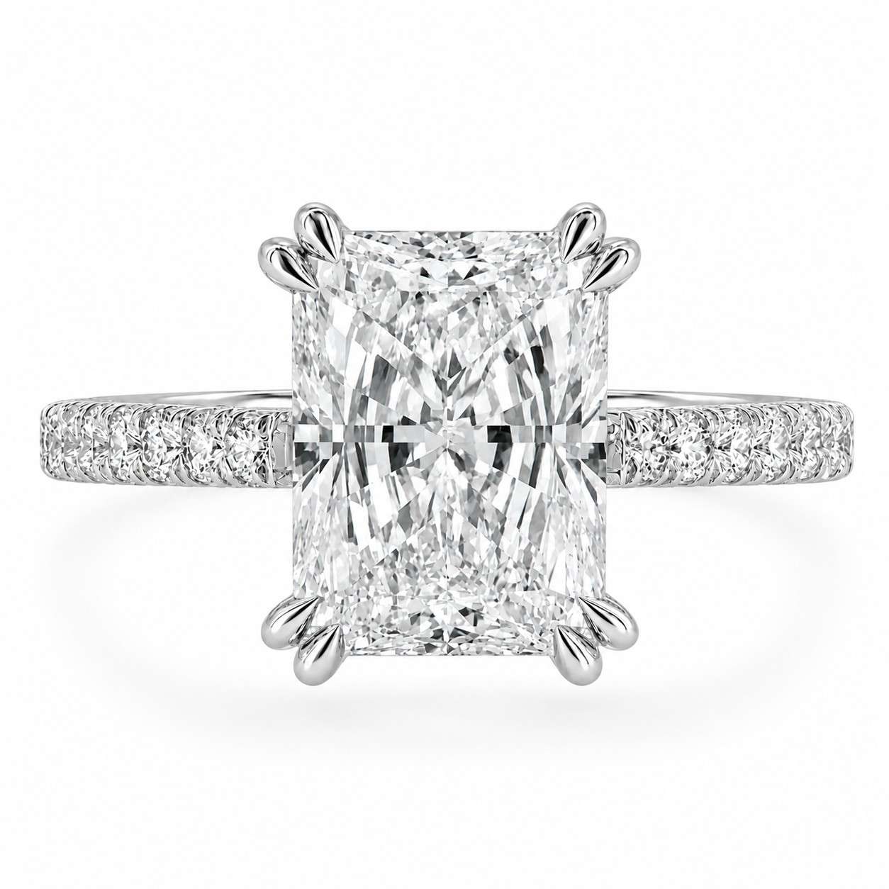 R5401-9570LGPT-Platinum-3.26ct-Radiant-solitaire-lab-diamond-shoulders-ring-front-image