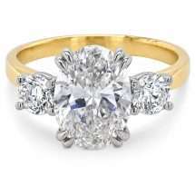 18ct Gold "Twilight" 2.52ct Oval Lab Diamond 3 Stone Ring