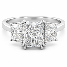 Platinum "Dazzle" 2.50ct Radiant Lab Diamond 3 Stone Ring