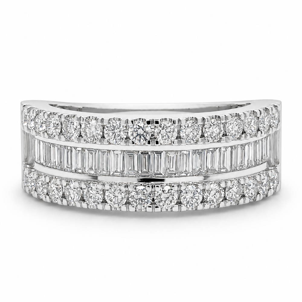 R5556100-9W 9ct White gold 1.00ct round baguette 3 row eternity ring front left image.jpeg R5556100-9W 9ct White gold 1.00ct round baguette 3 row eternity ring front left image.jpeg