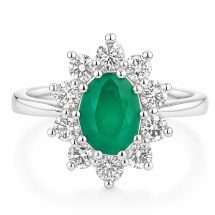 9ct Gold 1.30ct Emerald 0.75cts Diamonds Cluster Ring