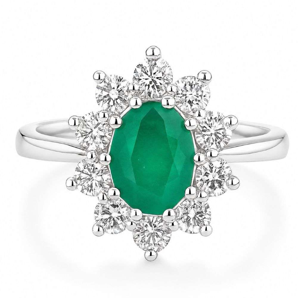 R663B-E-9W-9ct-Gold-1.30ct-Emerald-0.75cts-Diamonds-Cluster-Ring-front-image R663B-E-9W-9ct-Gold-1.30ct-Emerald-0.75cts-Diamonds-Cluster-Ring-front-image