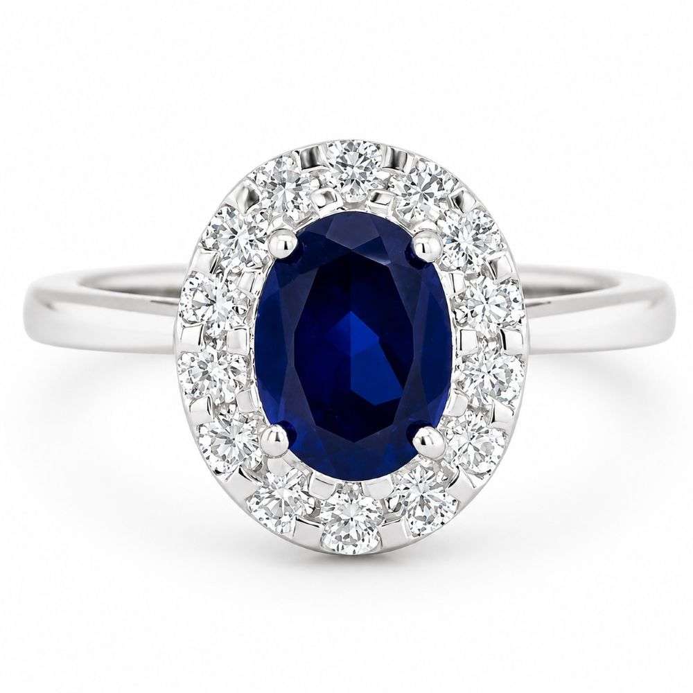 R690S-PT-Platinum-1.79ct-lab-sapphire-lab-50pts-diamond-oval-cluster-front-image