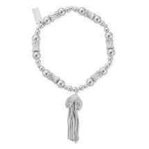 Chlobo Silver Twist Tassel Of Joy Bracelet SBTRC3454