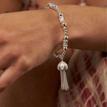 Chlobo Silver Twist Tassel Of Joy Bracelet SBTRC3454