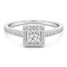 9ct Gold 0.75cts Princess Cut Diamond Halo Ring