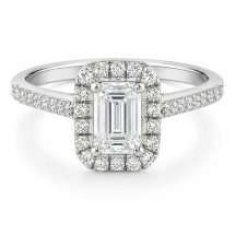 9ct Gold 0.75cts Diamond Halo Pave Diamond Ring