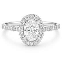 9ct Gold 0.75cts Oval Cut Diamond Halo Ring