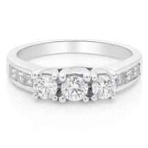 9ct Gold 1.00cts 3 Stone Trilogy Diamond Ring