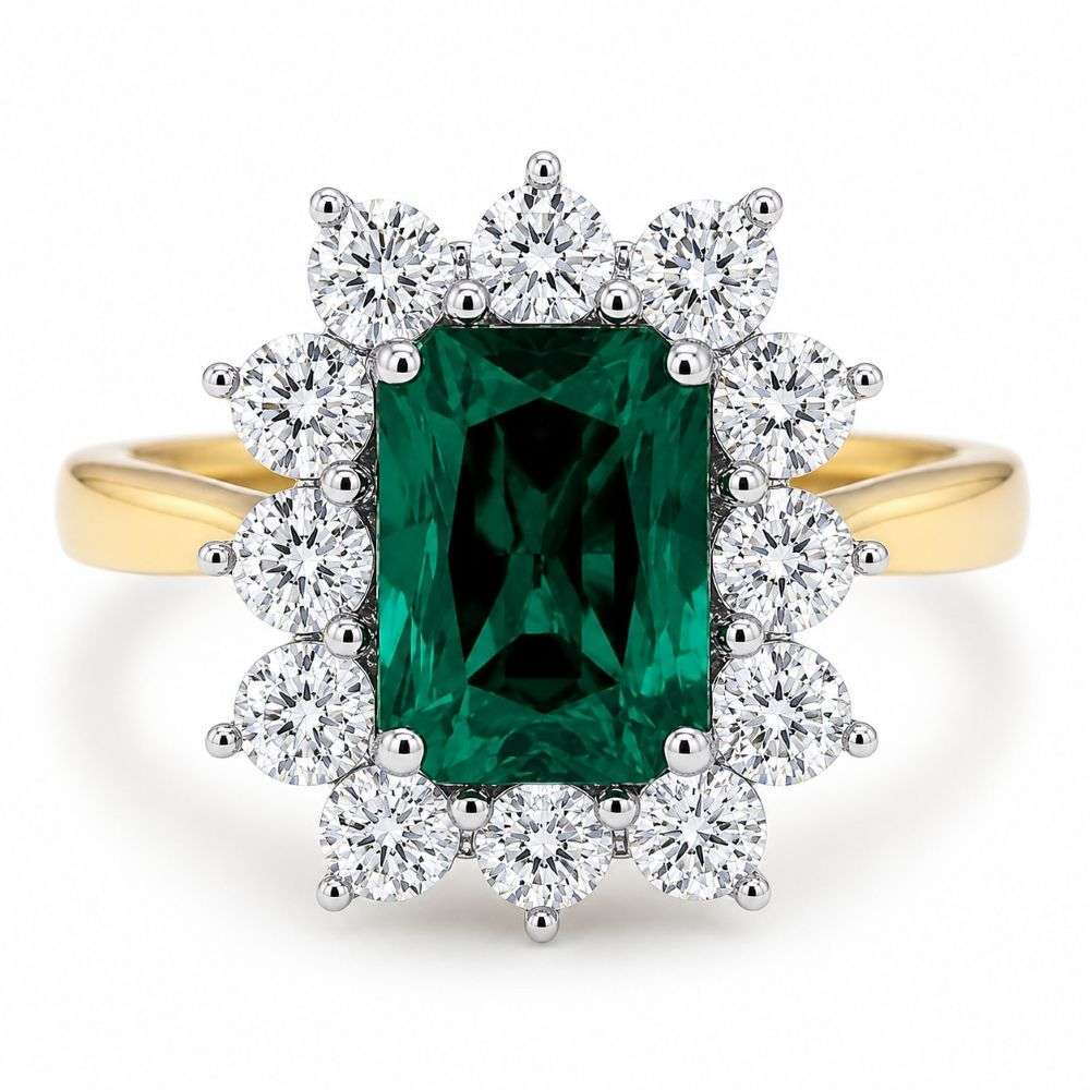 SL9774-EM-LG-YG-9ct-yellow-2.30ct-emerald-1.48ct-diamond-lab-diamond-cluster-ring-front-image