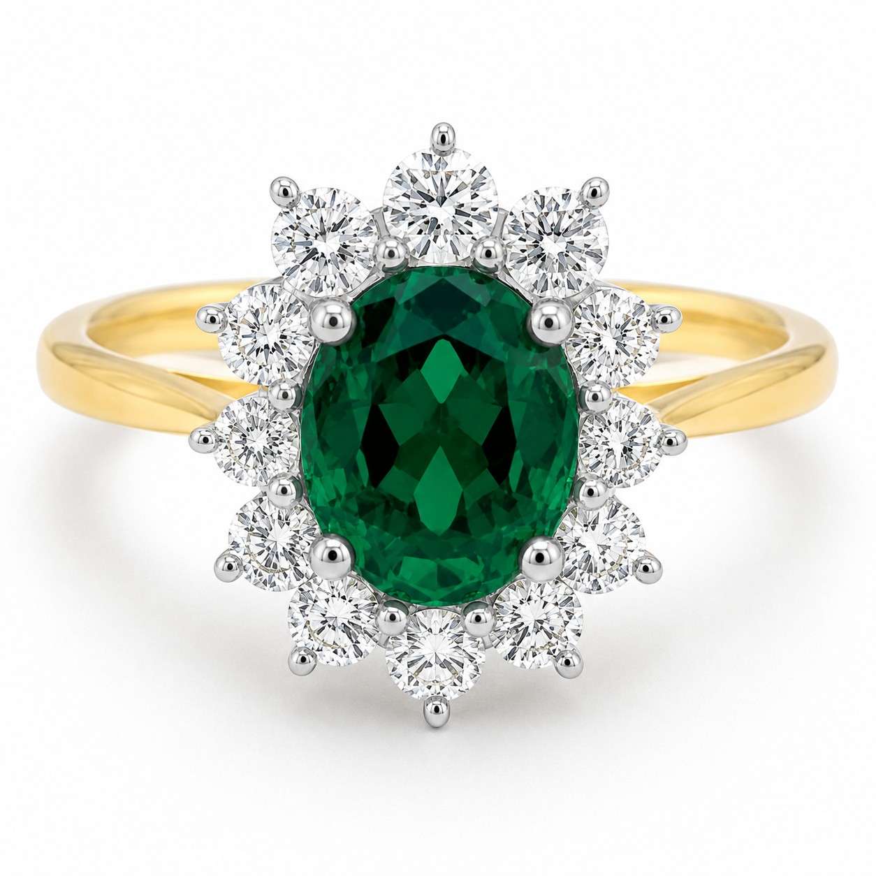 SR2477-EM-YG-LG-9ct-yellow-gold-94pts-oval-emerald-0.61cts-diamond-lab-cluster-ring-front-image