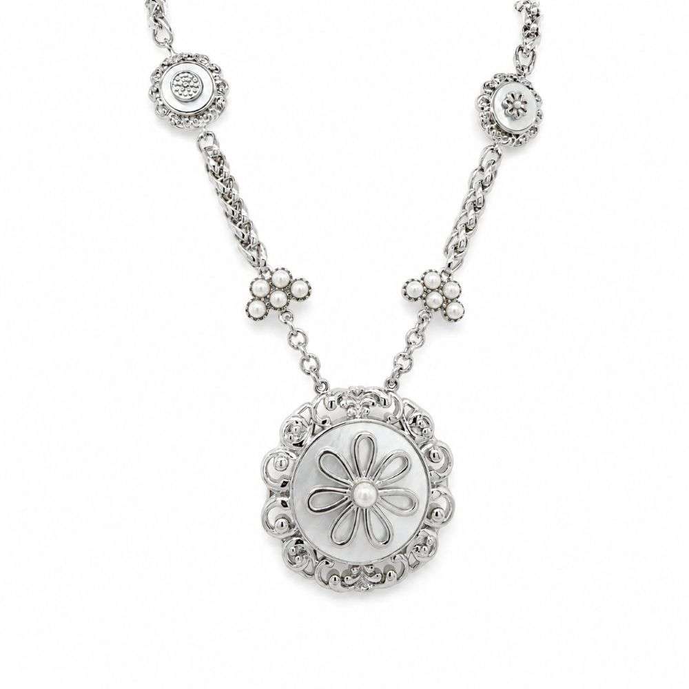 VGK201 Grace Kelly Mother Pearl CZ Cluster Necklace front image VGK201 Grace Kelly Mother Pearl CZ Cluster Necklace front image