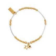 Chlobo Silver Gold Double Star Bracelet GMBMNSR1128