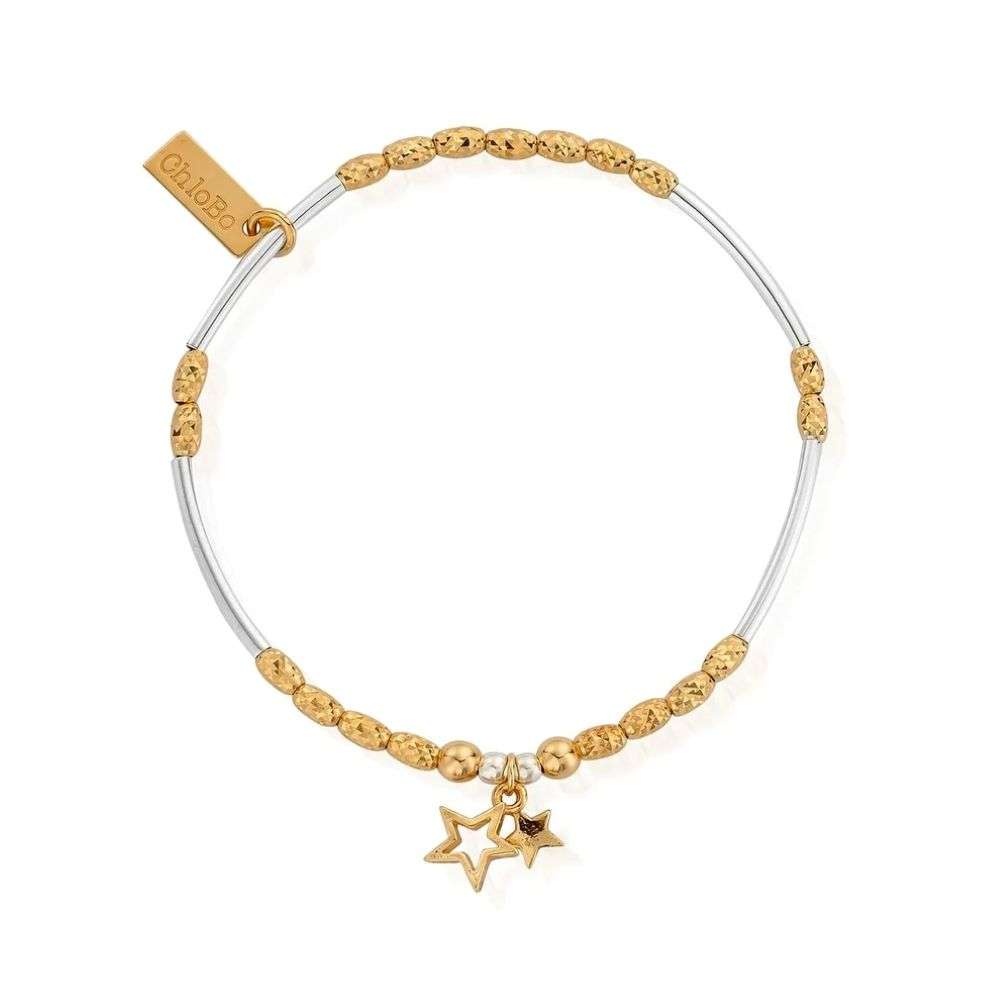 gmbmnsr1128 chlobo Mixed Metal Double Star Bracelet front image gmbmnsr1128 chlobo Mixed Metal Double Star Bracelet front image