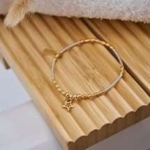 Chlobo Silver Gold Double Star Bracelet GMBMNSR1128