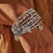 Chlobo Silver Mini Ball Angel Bracelet SBMSB702